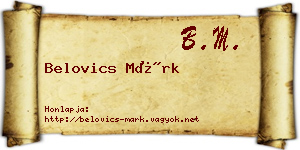 Belovics Márk névjegykártya