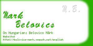 mark belovics business card